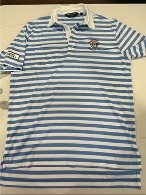 Ralph Lauren Light Blue & White Striped Polo Shirt